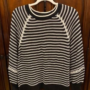 Navy and white Loft sweater NWT